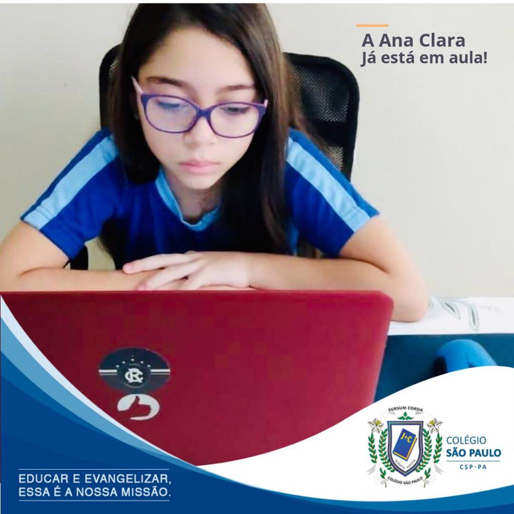Alunos continuam com aula on-line todos os dias.