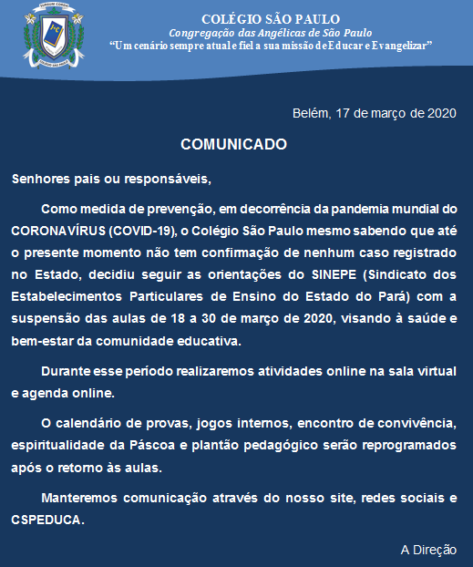 COMUNICADO PAIS 17-03-2020